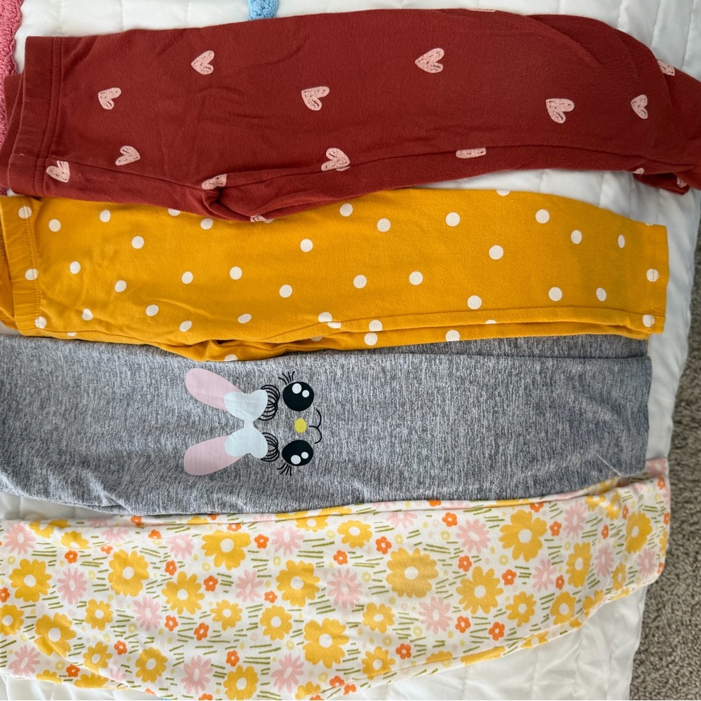 Cat & Jack Kids Leggings Set - Red, Yellow, Gray, Floral